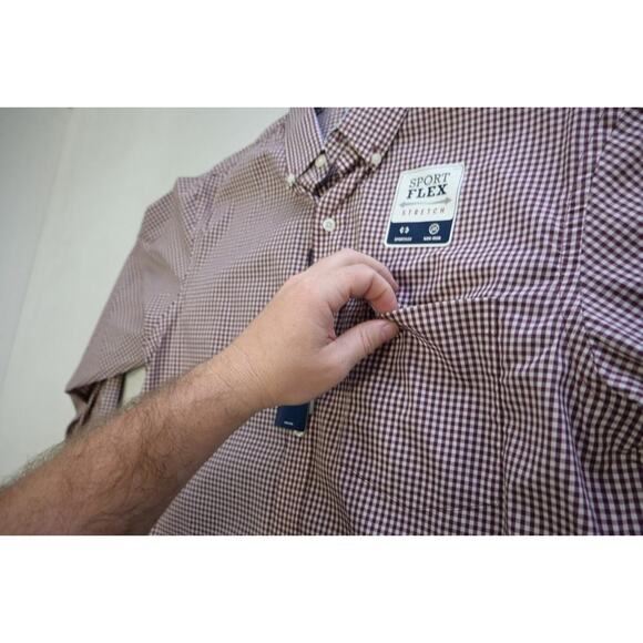 Izod Plaid Dress Shirt Long Sleeve Casual Button Up Front Pocket Mens Small NWT - Picture 9 of 12